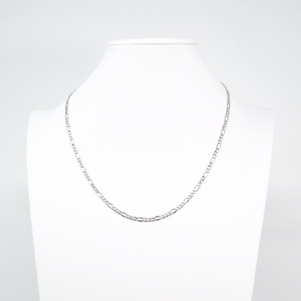 14k White Gold Figaro Chain. 20 inches